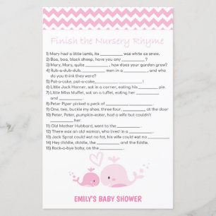 Papier Jeu de Baby shower de baleine rose nautique IMPRIM