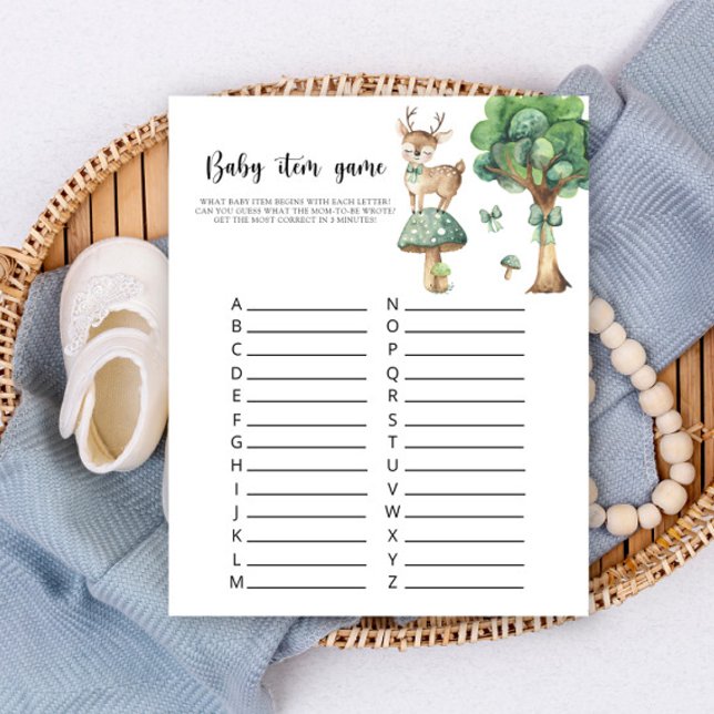 Papier Jeu de Baby shower de cerfs - Jeu d'objet (Créateur téléchargé)