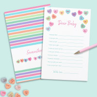 JEU DE BABY SHOWER DE COEUR À CANDY CUTE