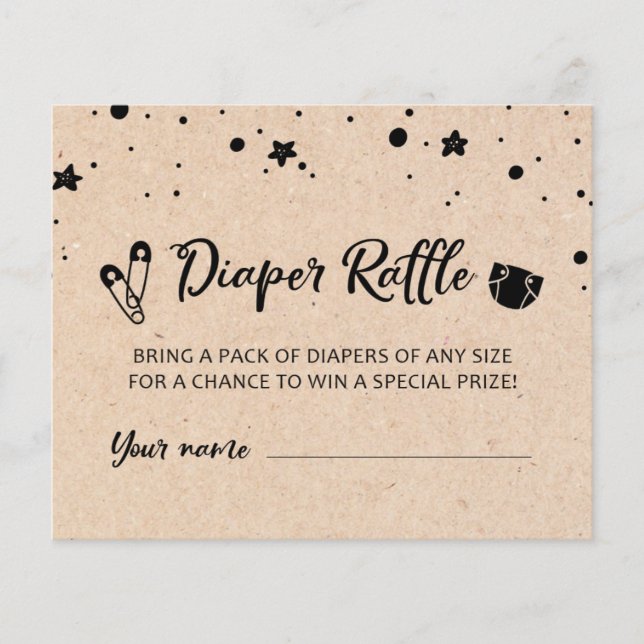 Papier Jeu de Baby shower de fête de  de la couche CARD (Devant)