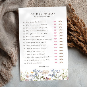 Papier Jeu de Baby Shower de Jardin de Fleurs Sauvages Pr