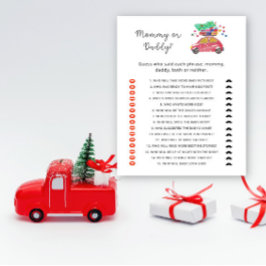 Papier Jeu de baby shower de maman de voiture ou papa