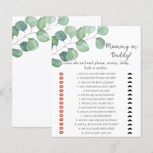 Papier Jeu de baby shower de maman ou papa