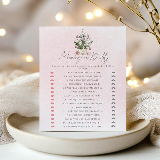 Papier Jeu de baby shower de maman ou papa rose d'hiver (Créateur téléchargé)