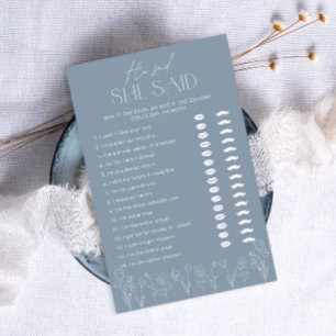 Papier Jeu de Baby Shower de mariage à l'écriture florale