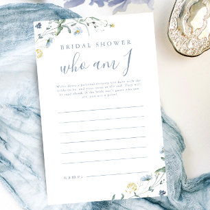 Papier Jeu de baby shower de mariage Blue Wildflower qui