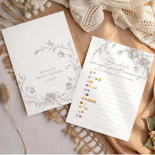 Papier Jeu de baby shower de mariage Pictionary Emoji Vin