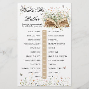 Papier Jeu de Baby Shower de Mariage Wildflower Un Nouvea