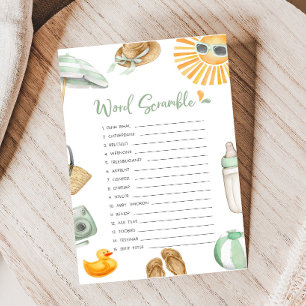 Papier Jeu de Baby shower de mots de course de verdure