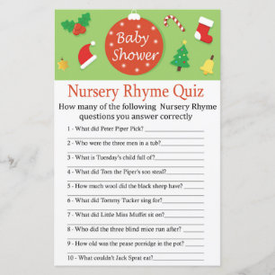 Papier Jeu de baby shower de Noël Nursery Rhyme