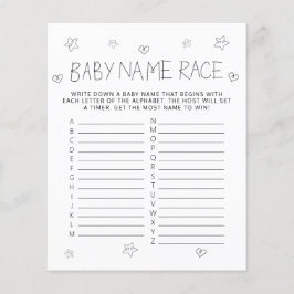 Papier Jeu de Baby shower de nom noir de script minimalis