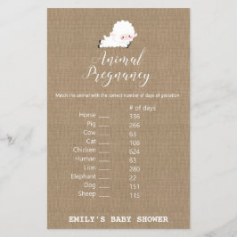 Papier Jeu de Baby shower de petit agneau IMPRIMÉ