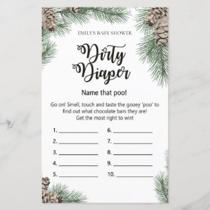 Papier Jeu de Baby shower de Pinecone d'hiver IMPRIMÉ