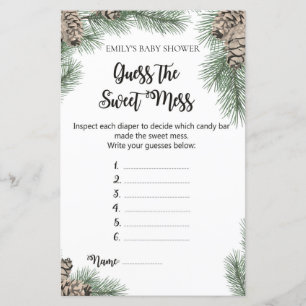 Papier Jeu de Baby shower de Pinecone d'hiver IMPRIMÉ
