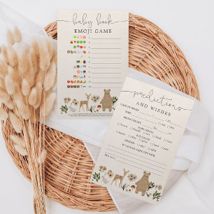 Papier Jeu de Baby shower de prédictions Emoji double fac