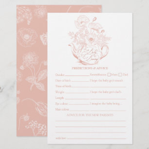 Papier Jeu de Baby shower de prédictions florales rose vi