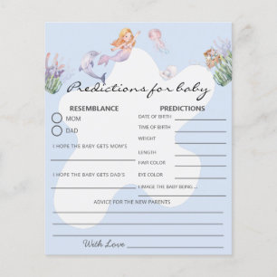 Papier Jeu de Baby shower de prévision de sirène illustré