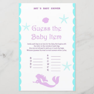 Papier Jeu de Baby shower de sirène imprimé