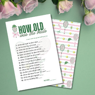 Papier Jeu de Baby Shower de Tennis Quel âge avait la mar