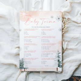 Papier Jeu de Baby shower de Trivia pour bébé d'hiver