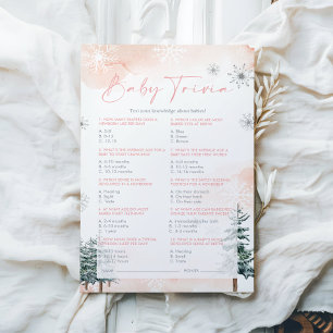 Papier Jeu de Baby shower de Trivia pour bébé d'hiver
