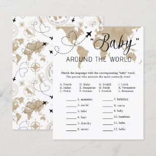 Papier Jeu de Baby shower de voyage
