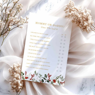 Papier Jeu de Baby shower d'hiver pour maman ou papa