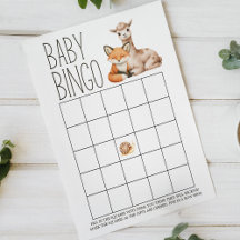 Jeu de Baby Shower Double Face Animaux de la Forêt