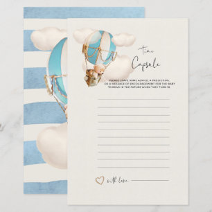 Papier Jeu de Baby shower d'ours - Capsule de temps
