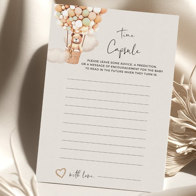 Papier Jeu de Baby shower d'ours - Capsule de temps (Créateur téléchargé)