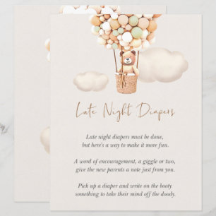 Papier Jeu de Baby shower d'ours - Diapositives nocturnes