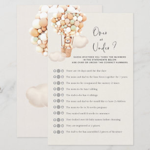 Papier Jeu de Baby shower d'ours - Plus ou moins