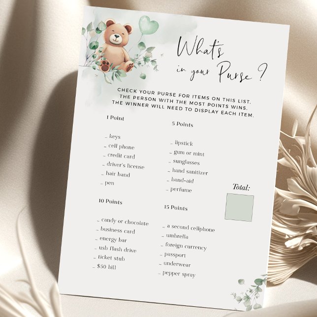 Papier Jeu de Baby shower d'ours - Quoi de neuf dans votr (Créateur téléchargé)