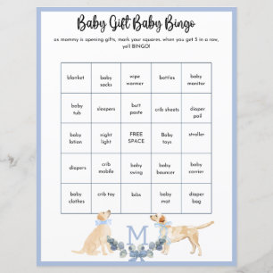 Papier Jeu de Baby shower en En vichy bleu et blanc