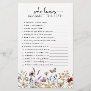 Papier Jeu de Baby Shower Fleurs Sauvages Blanches