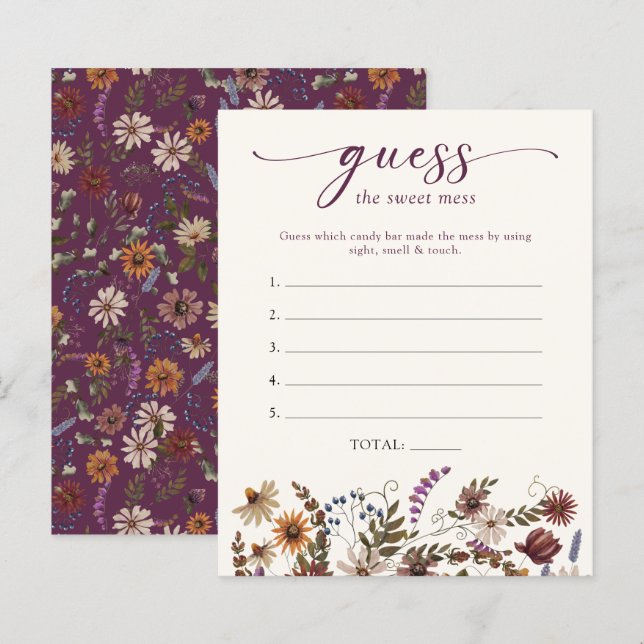 Papier Jeu de Baby shower floral (Devant / Derrière)