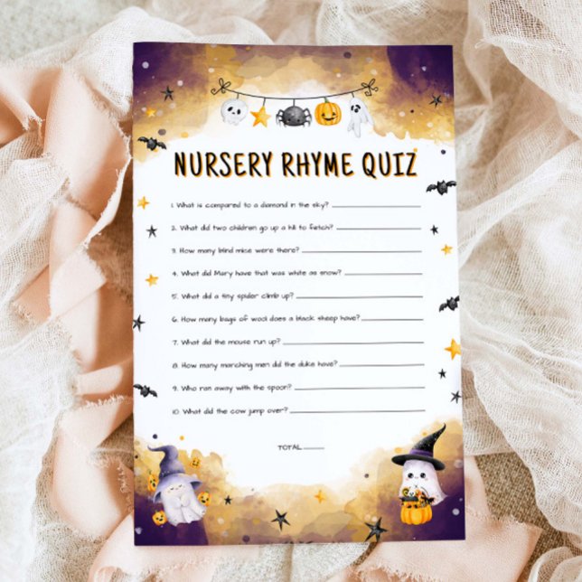 Papier Jeu de Baby shower Halloween à la Nursery Rhyme (Créateur téléchargé)