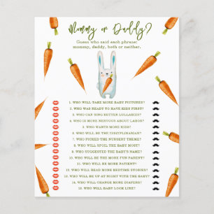 Papier Jeu de baby shower Lapin - maman ou papa