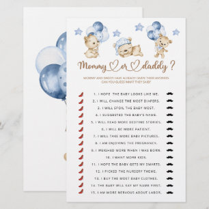 Papier Jeu de baby shower maman ou papa