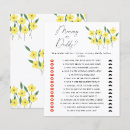 Papier Jeu de baby shower maman ou papa fleur sauvage