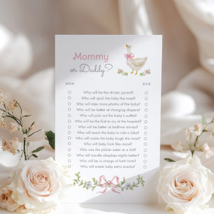 Papier Jeu de baby shower Maman ou Papa Mother Goose