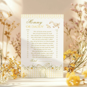 Papier Jeu de baby shower Maman ou Papa Oie Folle