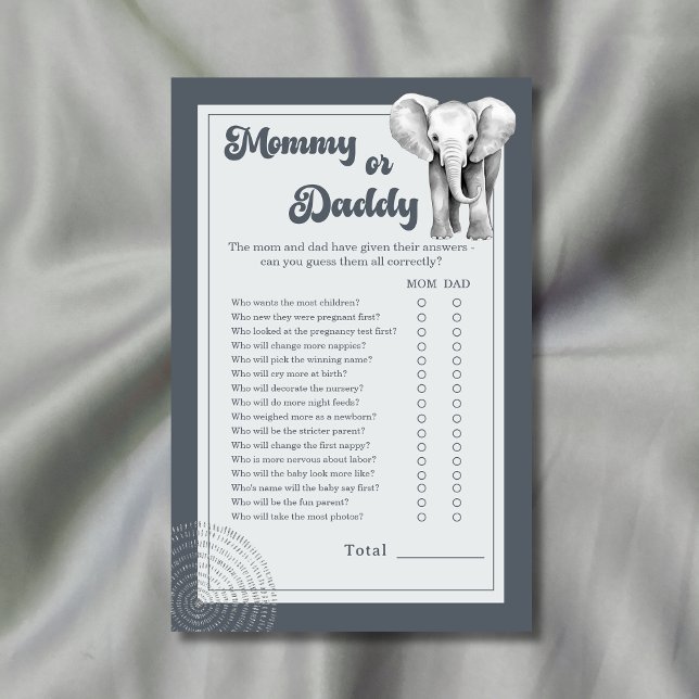 Papier Jeu de Baby Shower «Maman ou Papa ?» sur le thème  (Créateur téléchargé)
