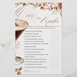 Papier Jeu de Baby Shower : Martini au Café, Plus ou Moin