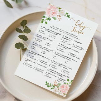 Papier Jeu de baby shower pour bébé rose pâle