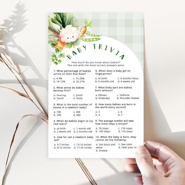 Papier Jeu de baby shower pour bébé trivia cultivé locale (Créateur téléchargé)