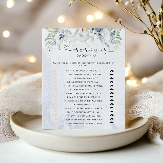 Papier Jeu de baby shower pour maman ou papa d'hiver (Créateur téléchargé)