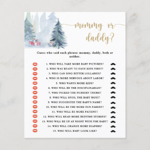 Papier Jeu de baby shower pour maman ou papa en hiver