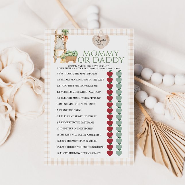 Papier Jeu de Baby shower pour papa ou maman cultivé loca (Créateur téléchargé)