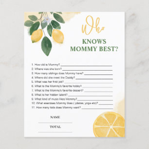 Papier Jeu de Baby Shower : Qui connaît le mieux Maman Ci